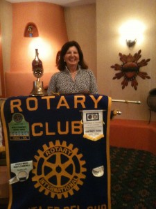 Irene Webb speaking at Santa Fe Rotary